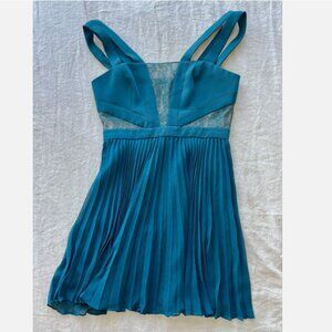 BCBG MAXAZRIA Dress - Black Label Vintage - Teal Blue Jewel Tone - Size 4 Small